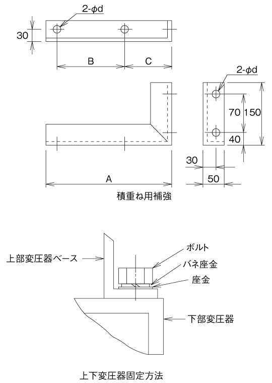 三段積外形図