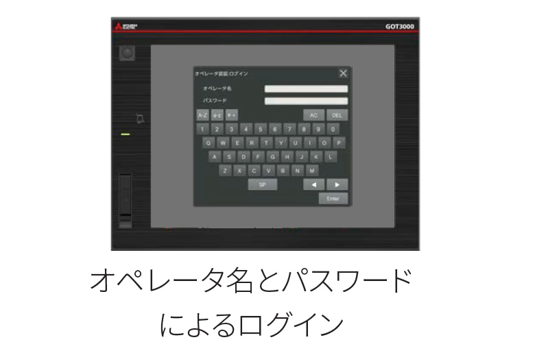 オペレータ名とパスワードによるログイン