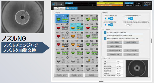 ノズルチェンジャでノズルを自動交換