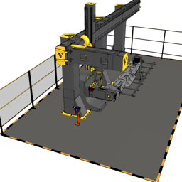 Arc Welding Cell with Gantry and Two-axis Positioner (OLP)