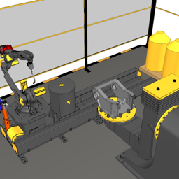 Arc Welding Cell with Track and Two-axis Positioner (OLP)