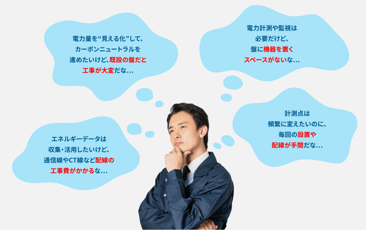 現在ご使用中の電力計測器に、こんなお悩みはありませんか？